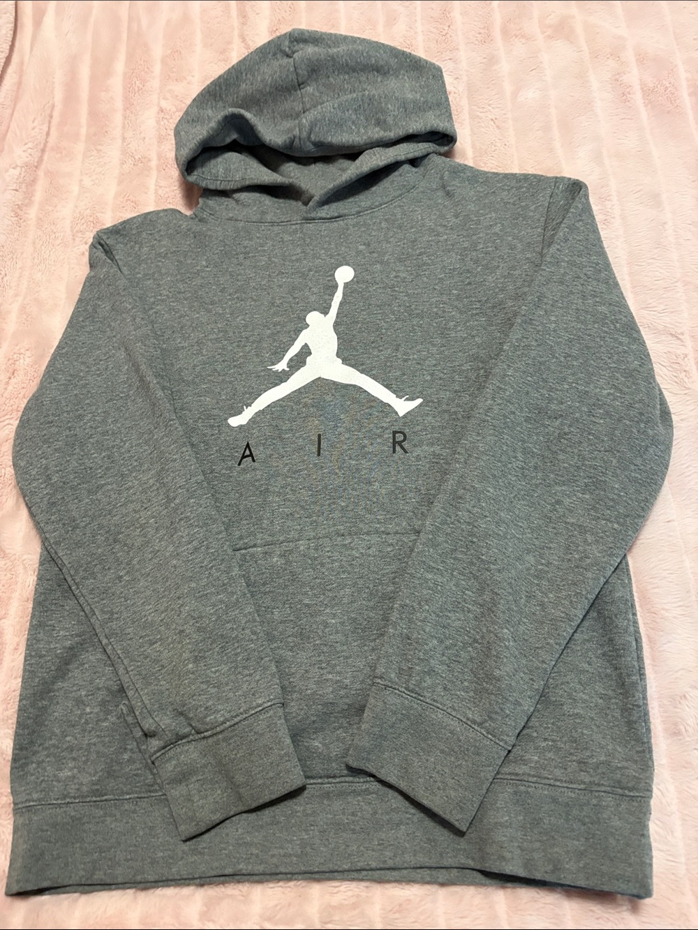 Nike Gray Hoodie with White Jumpman Logo